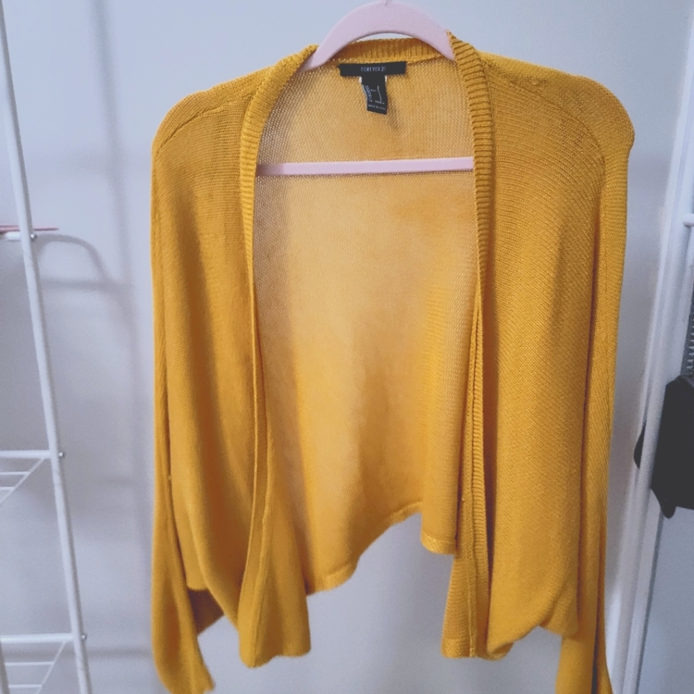 Yellow cardigan